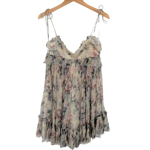 Zimmermann Floral Mini Dress - Pink and Cream - Picture 6 of 12